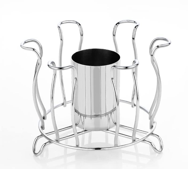 PUNO Stainless Steel Lotus Glass StandTumbler HolderGlass HolderSteel Glass and Spoon Organizer for Glasses and Cutlery - Image 1