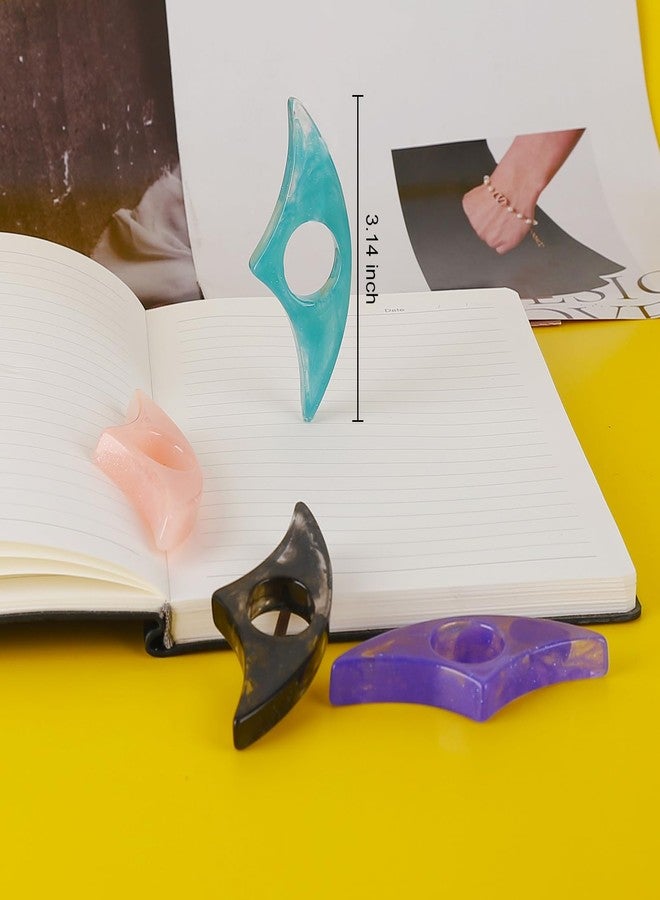 حامل صفحات الكتب Kartterfly Thumb Book Page Holder للقراءة، عبوة من قطعتين، فاصل كتاب على شكل حلقة مرصعة بالنجوم، حامل أصابع للقراءة، هدايا لمحبي الكتب (أخضر، بنفسجي) - Image 2