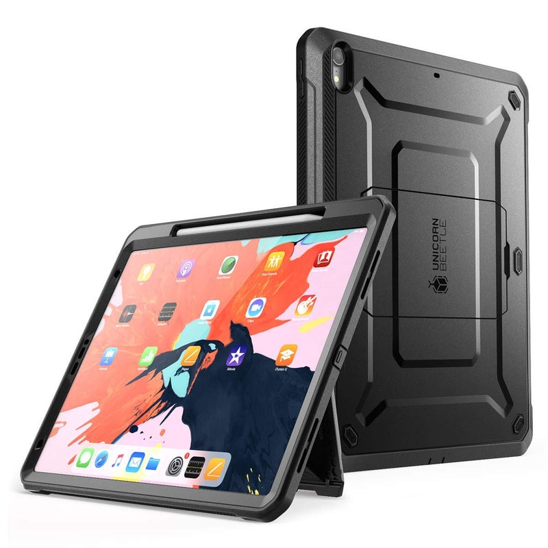 Supcase UB Pro Series Case for iPad Pro 129 2018 Support Apple Pencil Charging with Builtin Screen Protector FullBody Rugged Kickstand Protective Case for iPad Pro 129 2018 Release Black - Image 2