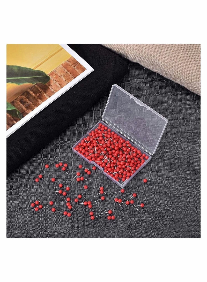 Y&D 500 Pieces Map Tacks, 1/8 Inch Push Pins Plastic Beads Head Stainless Steel Wire for Office Marking, Hanging Pictures, Photos and Documents (Red)  - Image 4