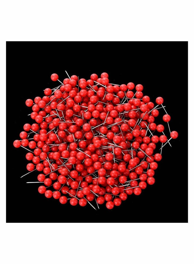 Y&D 500 Pieces Map Tacks, 1/8 Inch Push Pins Plastic Beads Head Stainless Steel Wire for Office Marking, Hanging Pictures, Photos and Documents (Red)  - Image 5