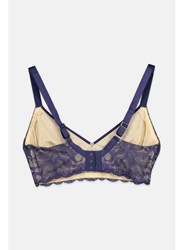 Tchibo Women Non Padded Underwired Lace Soft Bra, Blue  - Image 2
