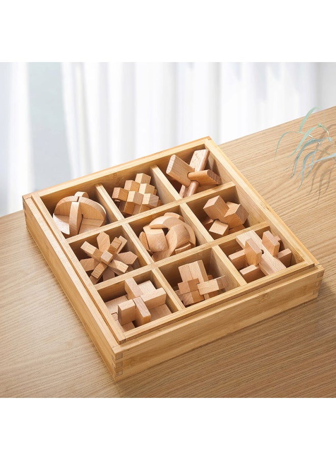 Generic - Children's Luban Lock Full Set Of Puzzle Burning Brain For Primary School Students Difficulty Adult Kongming Lock Unlock Toy 8-10 Years Old-Color:Beech 24-piece Meal Set [Easy Difficulty Mixed Pack]] - Image 1
