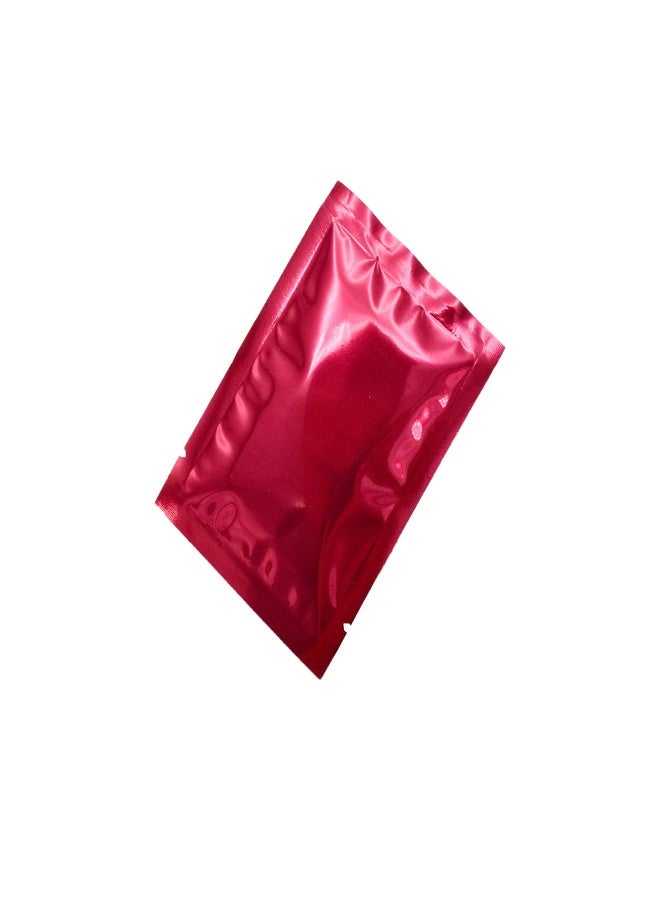 QQ Studio 200 PCS Metallic Mylar Foil Open Top Sealable Bags (7x10cm (2.7x3.9"), Red) - Image 1