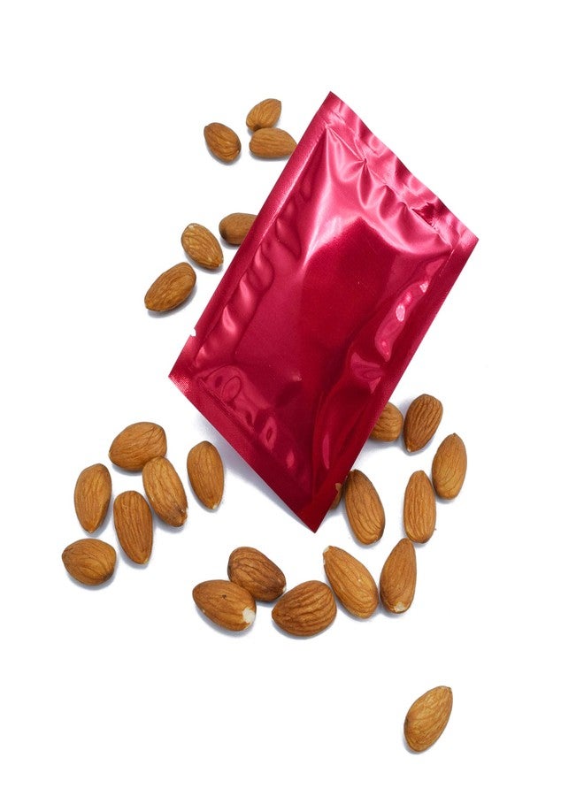 QQ Studio 200 PCS Metallic Mylar Foil Open Top Sealable Bags (7x10cm (2.7x3.9"), Red) - Image 3