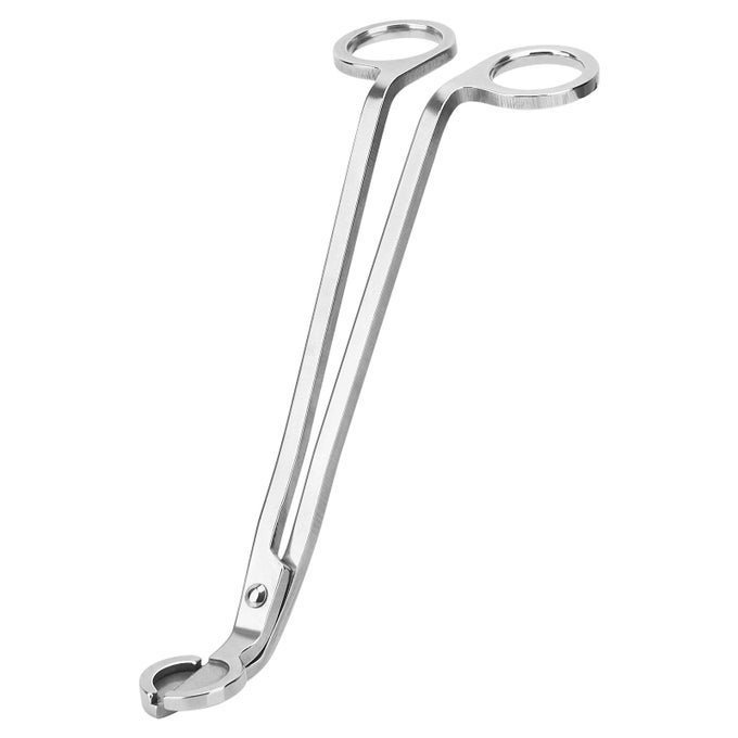 CANDLE WICK TRIMMER POLISHED STAINLESS STEEL WICK CLIPPER CUTTER SCISSORS REACHES DEEP INTO CANDLES TO CUT SPENT CORD ALLOW CLEANER BURN AND PREVENT SOOT BUILDUP