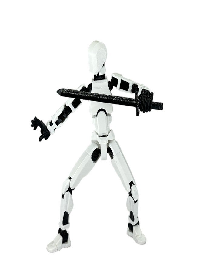 Fully Assembeled | D3craft Dummy 13 Articulated Action Figure | 3D Printed Robot Poseable Toy | 5.4" DIY Collectible Toy | 13 Movable Joints | Made in India (Combo of 2, RED+White) - Image 3