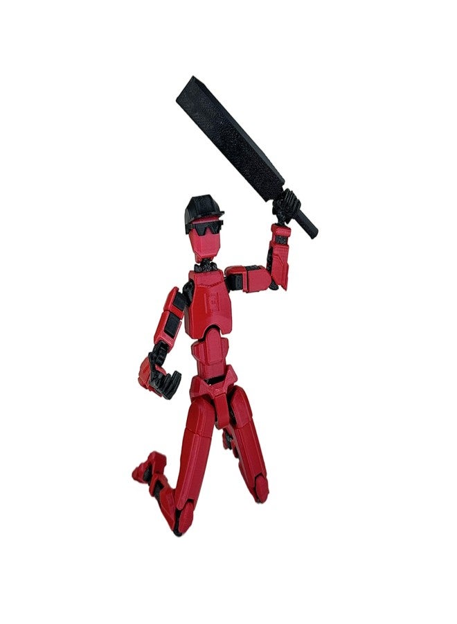 Fully Assembeled | D3craft Dummy 13 Articulated Action Figure | 3D Printed Robot Poseable Toy | 5.4" DIY Collectible Toy | 13 Movable Joints | Made in India (Combo of 2, RED+White) - Image 4