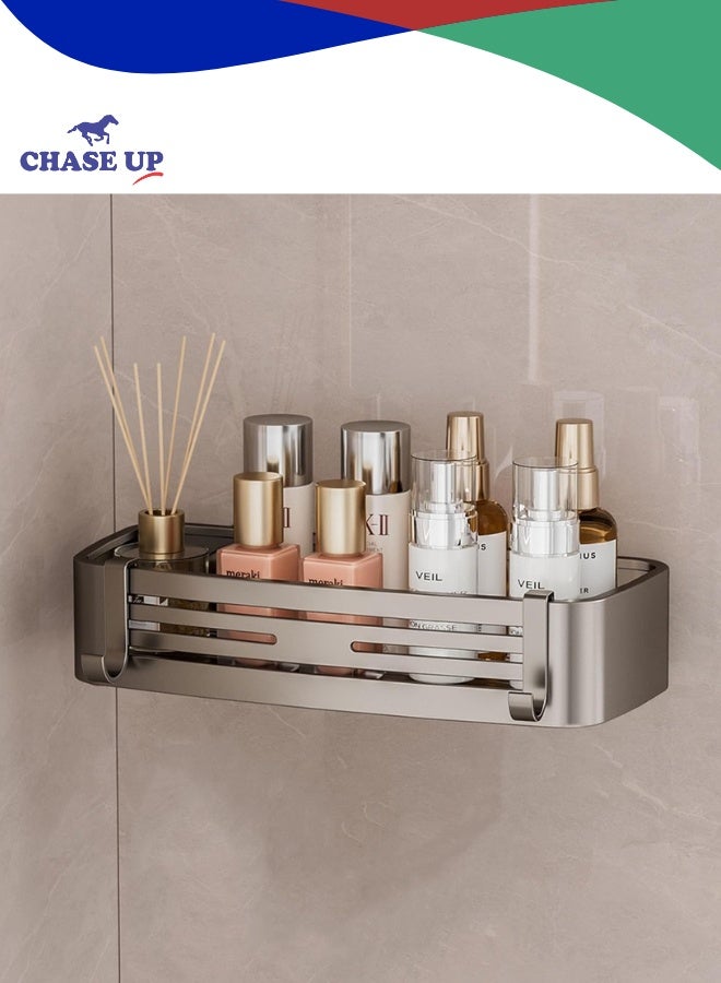 Chase Up Bathroom Shelf Stainless Steel Shower Caddy Organizer Suction Cup Rustproof Aluminum No Drilling Wall Mounted Storage Rack for Bathroom Shower & Kitchen - Image 1