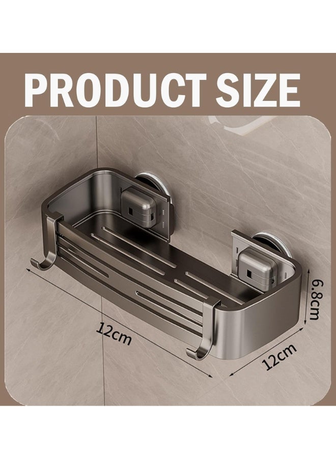 Chase Up Bathroom Shelf Stainless Steel Shower Caddy Organizer Suction Cup Rustproof Aluminum No Drilling Wall Mounted Storage Rack for Bathroom Shower & Kitchen - Image 2