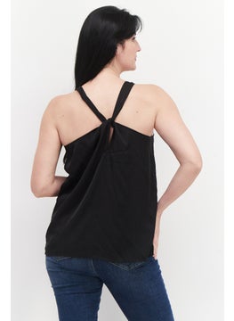 promod Women Scoop Neck Sleeveless Plain Top, Black  - Image 2