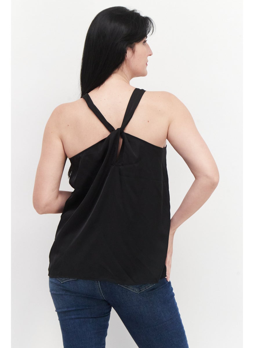 promod - Women Scoop Neck Sleeveless Plain Top, Black - Image 1