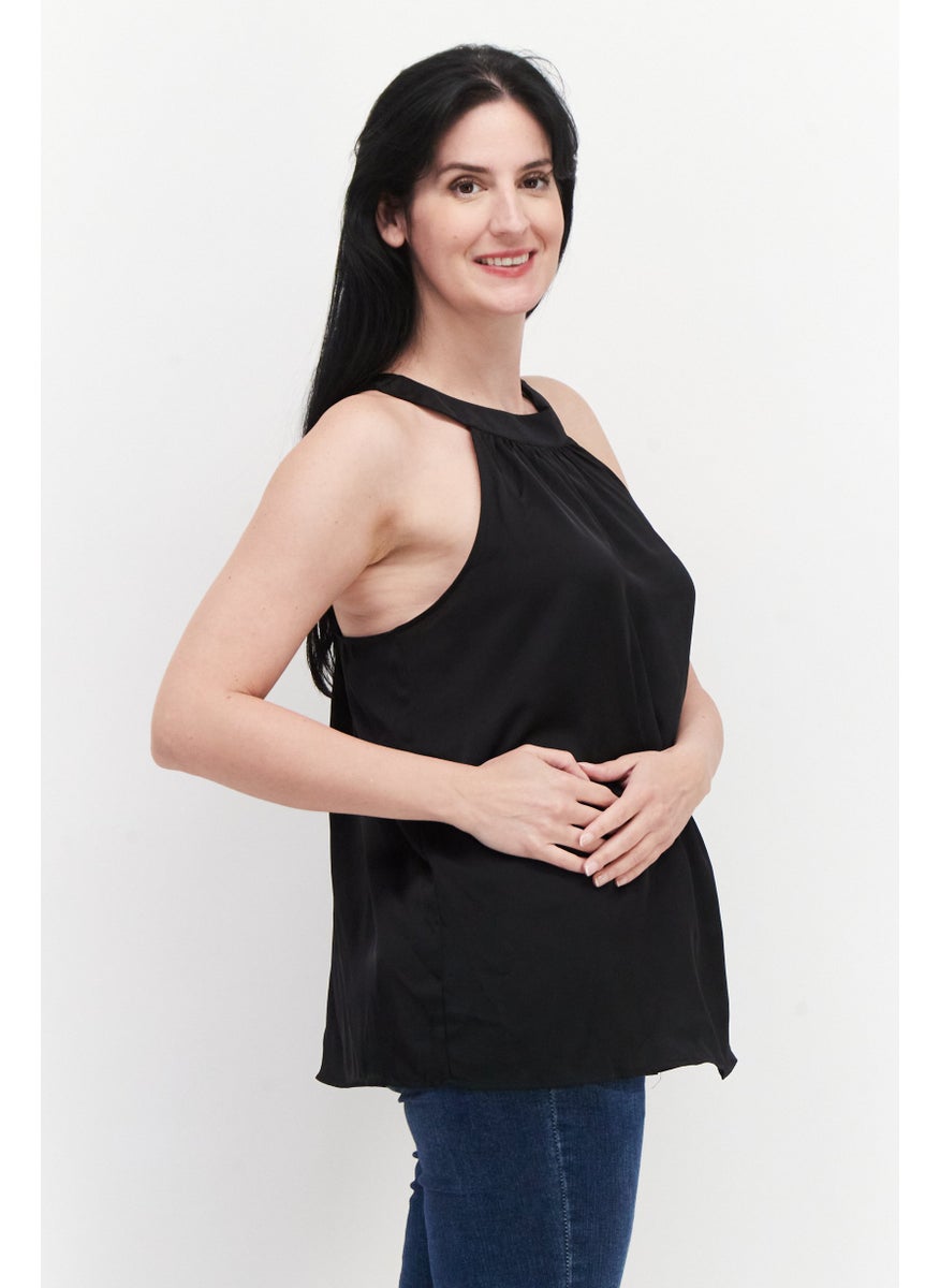 promod - Women Scoop Neck Sleeveless Plain Top, Black - Image 1
