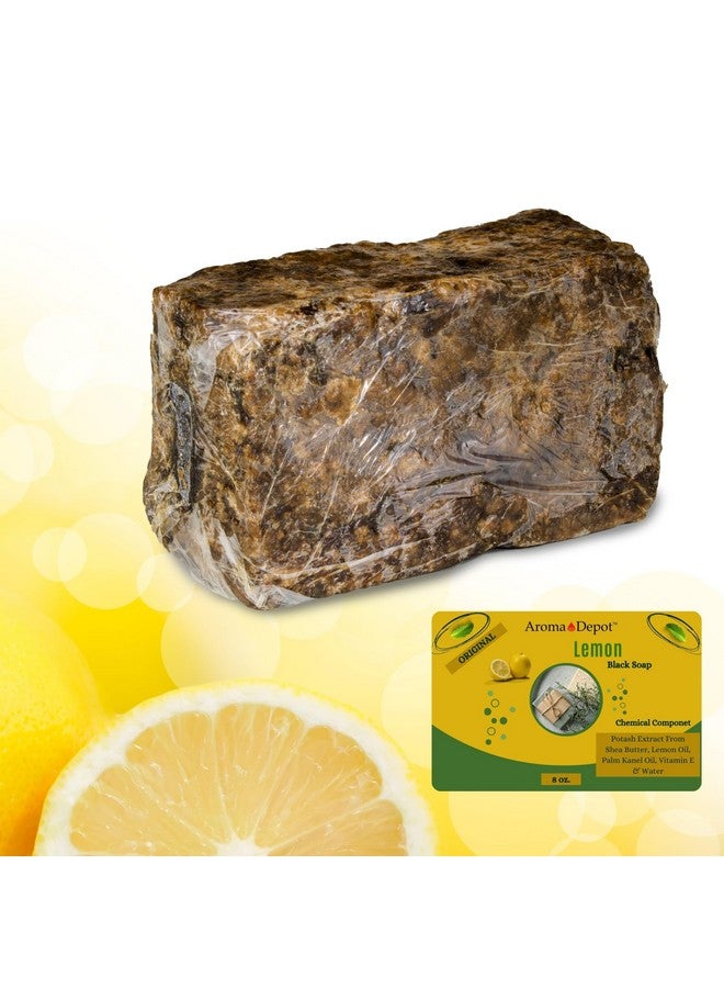 آروما ديبوت صابون أروما ديبوت الأسود الأفريقي الخام بالليمون، ٨ أونصات. صابون طبيعي ١٠٠٪ لعلاج حب الشباب والأكزيما والصدفية وإزالة الندوب. غسول للوجه والجسم. مصنوع يدويًا. - Image 2