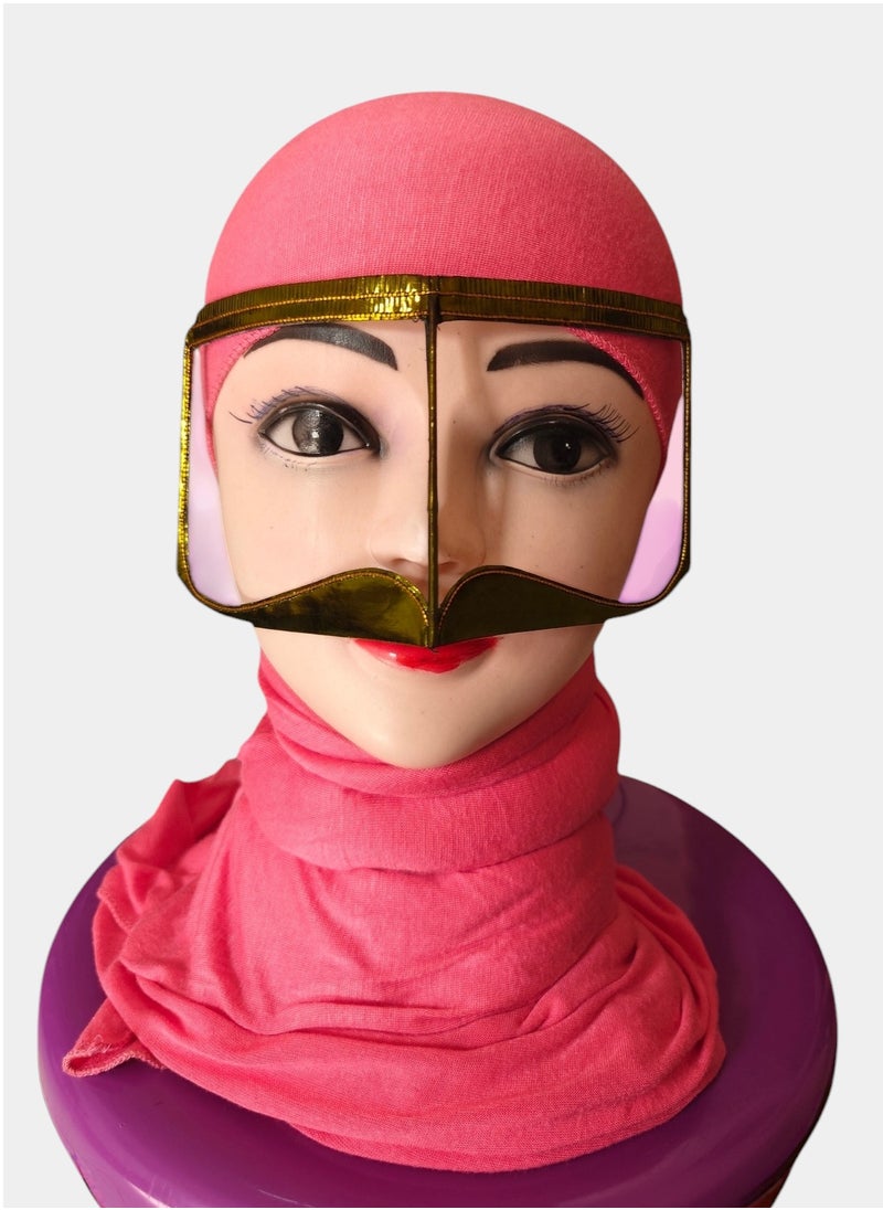 ماركة غير محددة البرقع الأخضر التقليدي، كمامة بتولة العربية للوجه 5 قطع  - Image 1