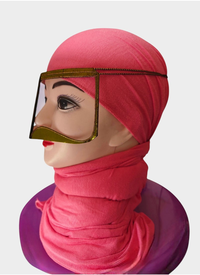 ماركة غير محددة البرقع الأخضر التقليدي، كمامة بتولة العربية للوجه 5 قطع  - Image 2