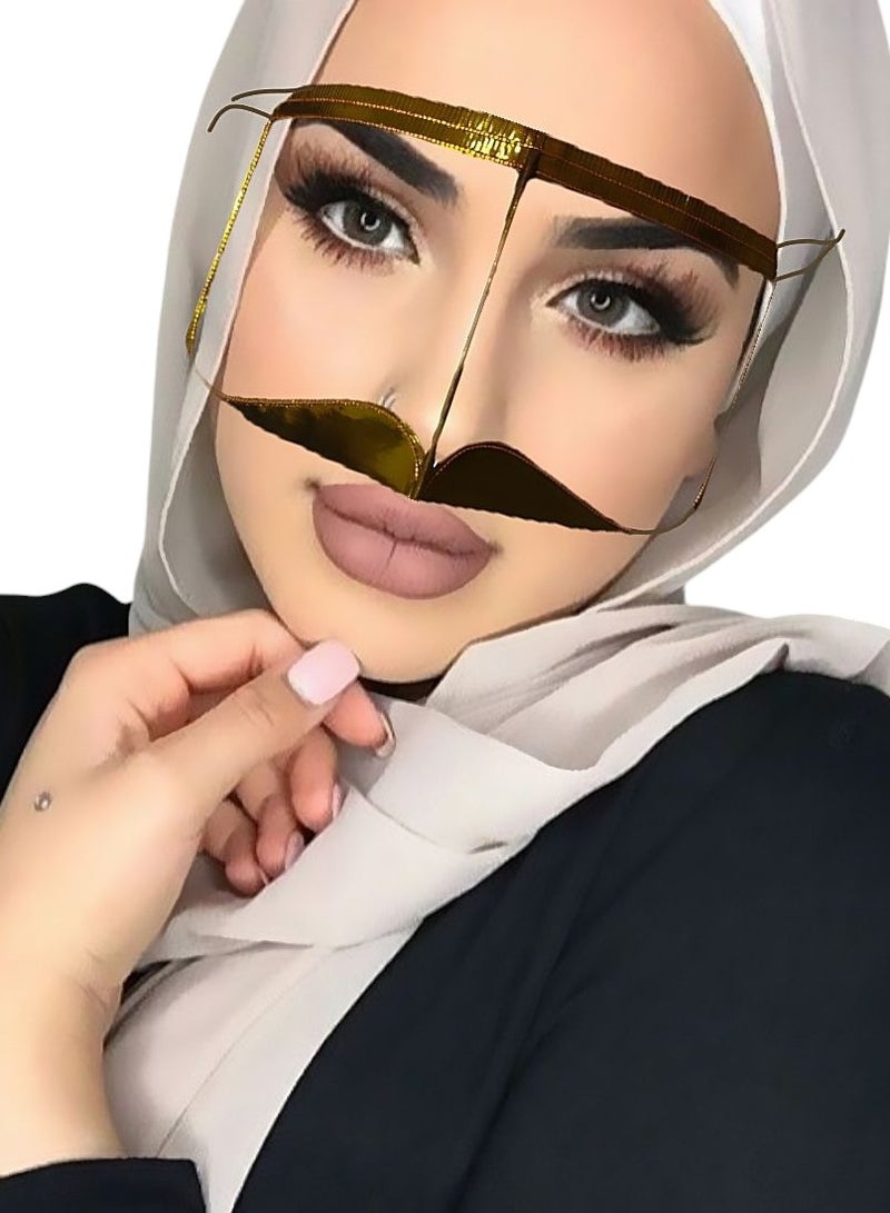نقاب بتولّة للنساء، زي عربي تقليدي من الخليج العربي، قناع وجه فاخر ومميز للعيد وحفلات الزفاف والمناسبات الثقافية. - Image 1