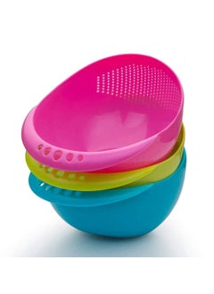 GTC GTC® Big Size Rice Pulses Fruits Vegetable Noodles Pasta Washing Bowl & Strainer Perfect Size for Storing and Straining.(B 201-39, Multicolor)  - Image 2