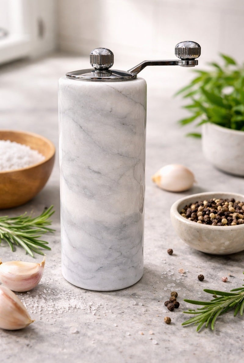Rossetti Waterfall Grey Marble Salt & Pepper Grinder - Image 1