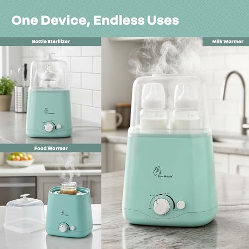 R for Rabbit Hygo Smart 5 in 1 Bottle Sterilizer for Baby Auto Shut-Off Easy Operation Compact & Lightweight Kills Germs Baby Bottle sterilizer (Sea Green) - Image 2