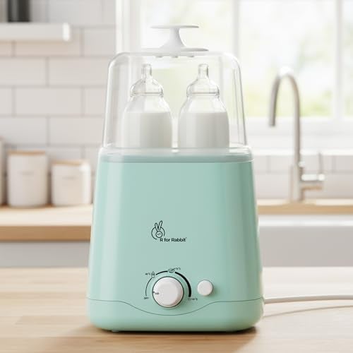 R for Rabbit Hygo Smart 5 in 1 Bottle Sterilizer for Baby Auto Shut-Off Easy Operation Compact & Lightweight Kills Germs Baby Bottle sterilizer (Sea Green) - Image 1