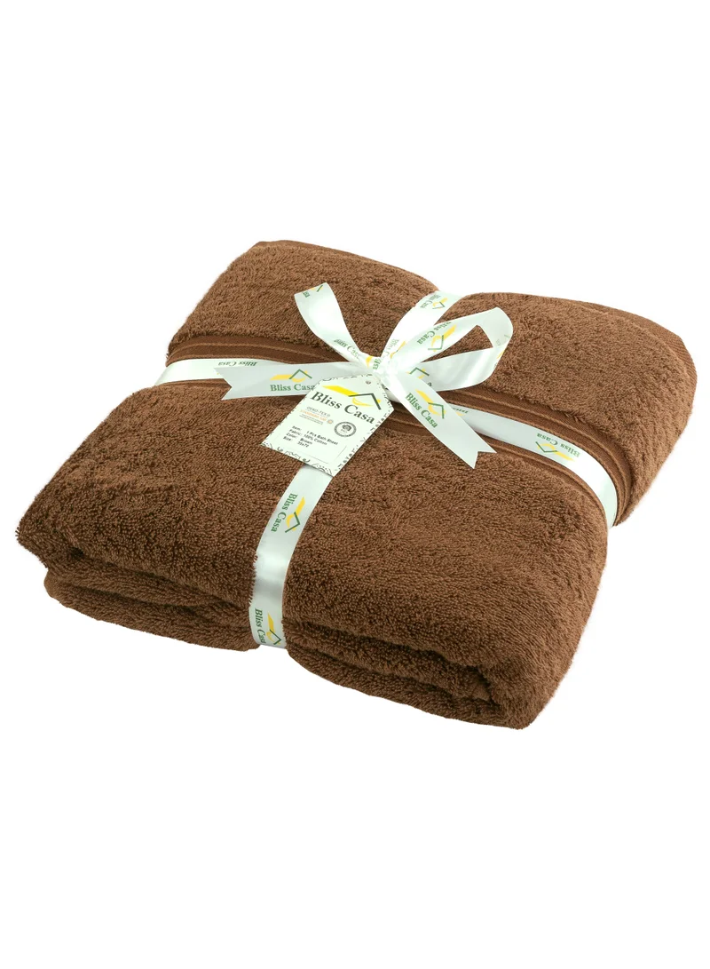 Bliss Casa 1-Piece Bath Sheets, 100% Combed Cotton 550 GSM Superior Quality Towels, Quick Dry Highly Absorbent, Thick, Soft and Hotel Bathroom Towels for Bath and Spa 90x180 cm Brown 80x190cm