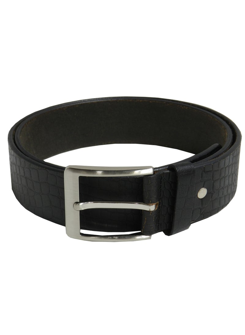 LAVERI LEATHER GENUINE LEATHER 45 MM CASUAL JEANCE BELT FOR MENS IN BLACK  - Image 3