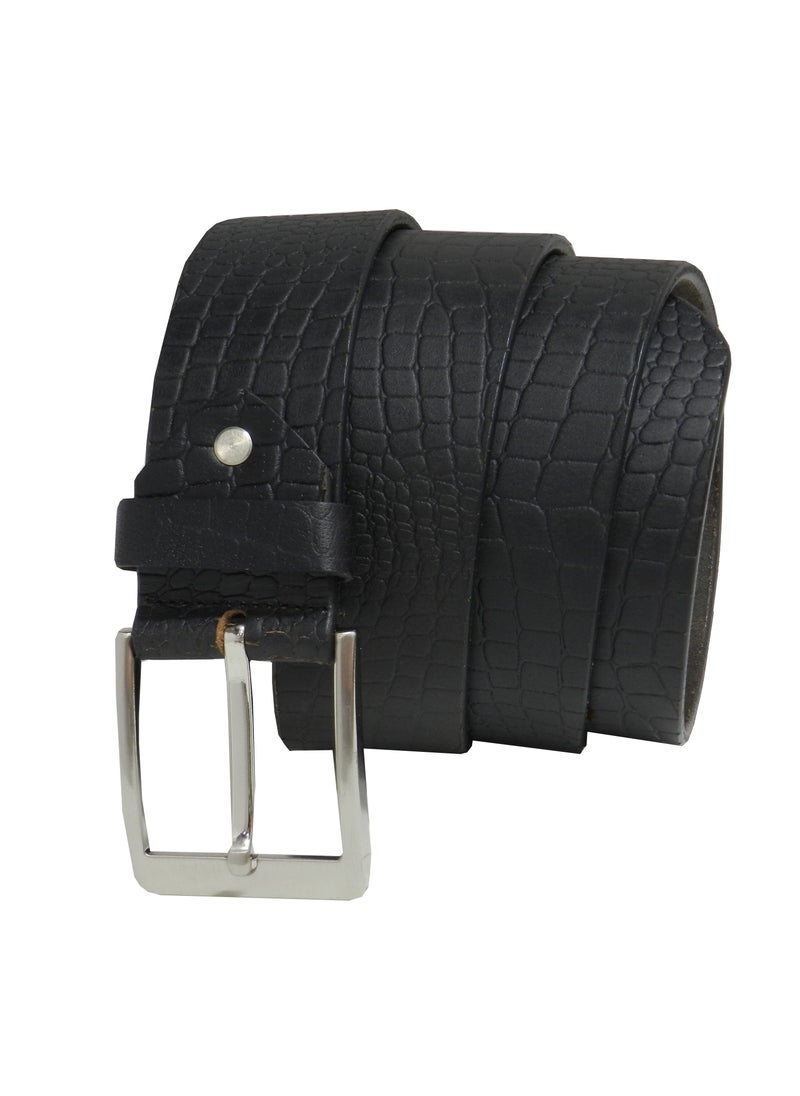 LAVERI LEATHER GENUINE LEATHER 45 MM CASUAL JEANCE BELT FOR MENS IN BLACK  - Image 2