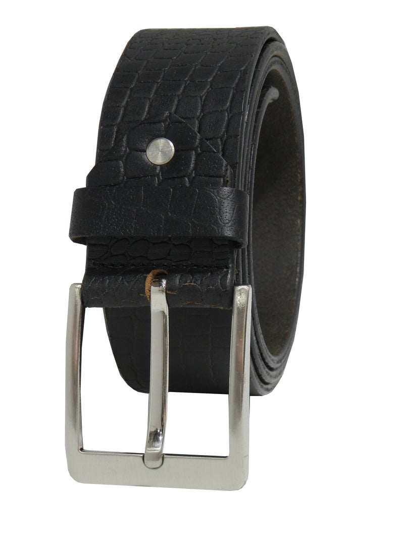 LAVERI LEATHER GENUINE LEATHER 45 MM CASUAL JEANCE BELT FOR MENS IN BLACK  - Image 4