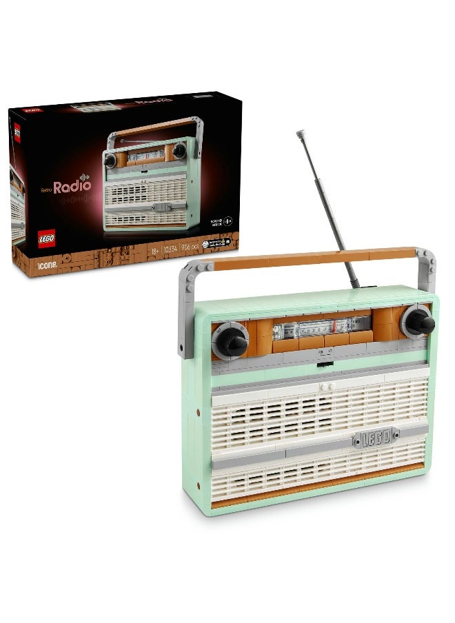 LEGO - LEGO Icons Retro Radio 10334 Building Set (906 Pieces) - Image 1