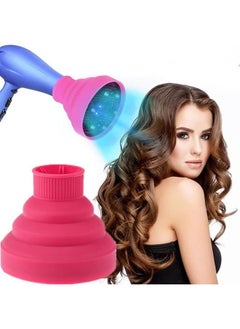 yongsheng 2PCS Collapsible Silicone Hair Dryer Diffuser - Travel and Easy Storage - Fit Nozzle Diameter-Pink+black  - Image 3