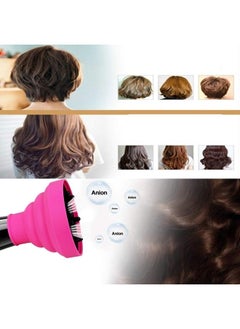 yongsheng 2PCS Collapsible Silicone Hair Dryer Diffuser - Travel and Easy Storage - Fit Nozzle Diameter-Pink+black  - Image 4