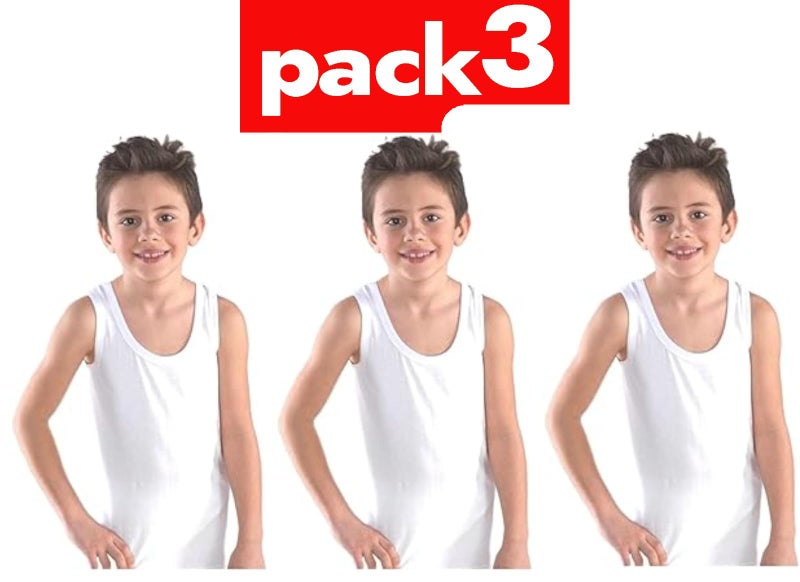 New Day Boys White Vest | 100% Cotton U-Neck Plain White Vest | Kids Baniyan | Pack of 3 (in, Age, 9 Years, 10 Years, Regular, White) - Image 2