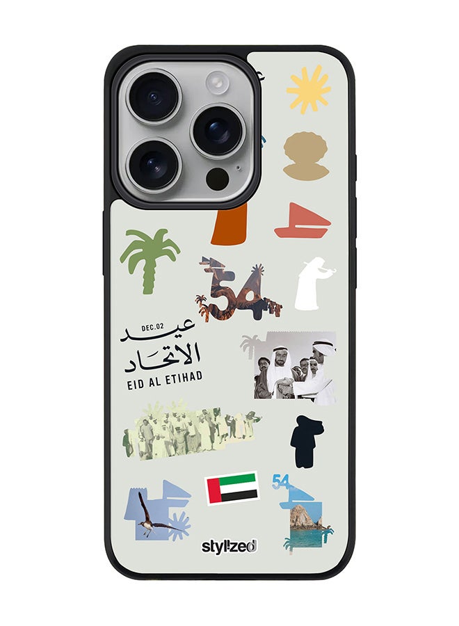 Stylizedd for iPhone 16 Pro Case [Compatible with MagSafe] Magnetic cover Slim fit Camera Protection, Shockproof Thin Phone Case- Eid Al Etihad 54th UAE National Day, Light Grey - Image 1