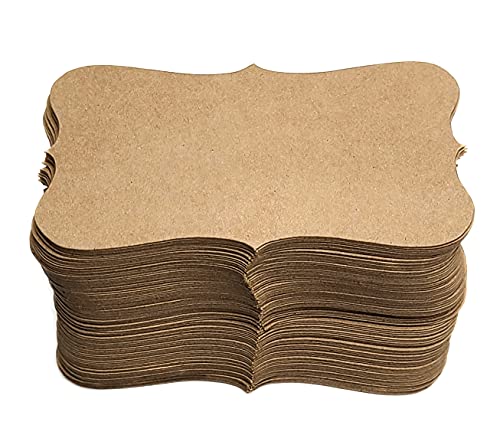 PPAPPAPPIYO Kraft Index Cards 3.5 x 2, Ultra-Thick 337gsm Ornate Frame Kraft Cardstock Gift Tags, Premium Heavyweight Cardstock,Thank You Cards,100 Pack - Image 1