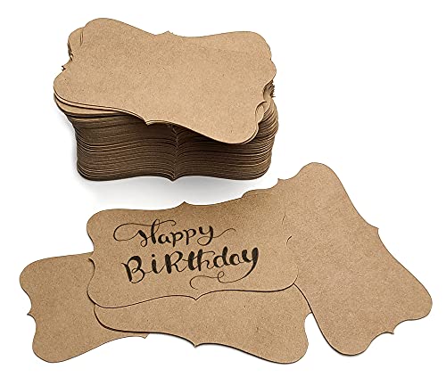 PPAPPAPPIYO Kraft Index Cards 3.5 x 2, Ultra-Thick 337gsm Ornate Frame Kraft Cardstock Gift Tags, Premium Heavyweight Cardstock,Thank You Cards,100 Pack - Image 2