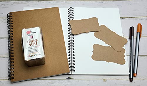 PPAPPAPPIYO Kraft Index Cards 3.5 x 2, Ultra-Thick 337gsm Ornate Frame Kraft Cardstock Gift Tags, Premium Heavyweight Cardstock,Thank You Cards,100 Pack - Image 5