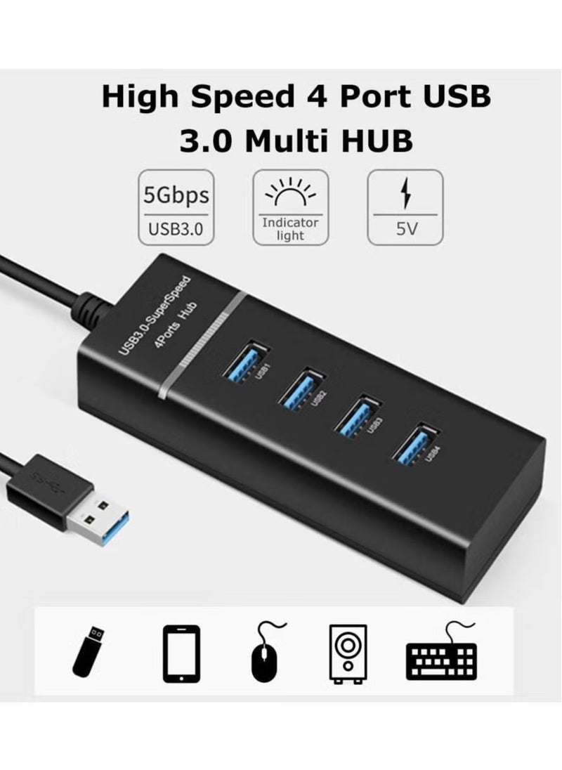 Plastic Forte High Speed 4 Port USB 3.0 Multi HUB Splitter Expansion for Desktop PC Laptop Adapter USB HUB  - Image 1