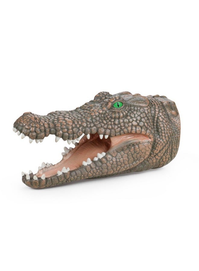 Science And Education Cognitive Gloves Model Simulation Animal World Children Interactive Entertainment Puppet Toy-Color:X308 Crocodile Puppet Head (green) 178.4G  - Image 1
