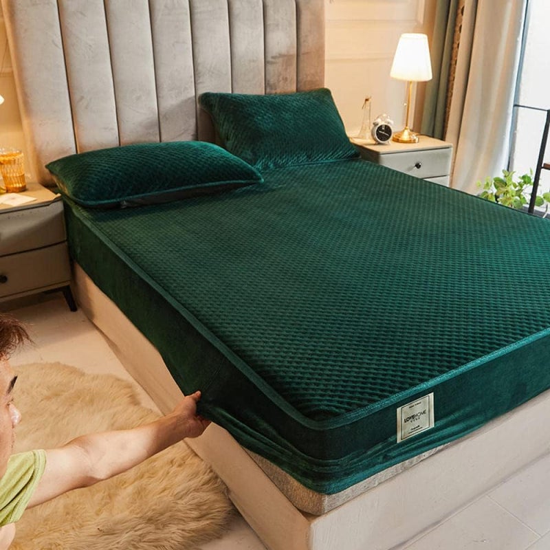 ملاءات أطفال سهلة الغسيل، نوع Twin XL، غطاء واقي للمراتب مبطن، مع أغطية للوسائد، ملاءات دافئة لفصل الشتاء، مناسبة لشقق النوم، مقاس 120x200 سم (3 قطع)، لون رمادي داكن (1 قطعة)، مقاس 150x200 سم (3 قطع). - Image 2