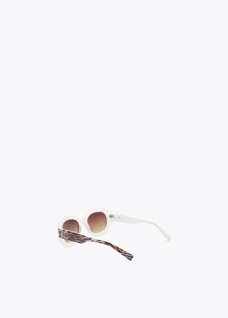 لولا كساديمونت Round Shaped Sunglasses with Leopard Logo