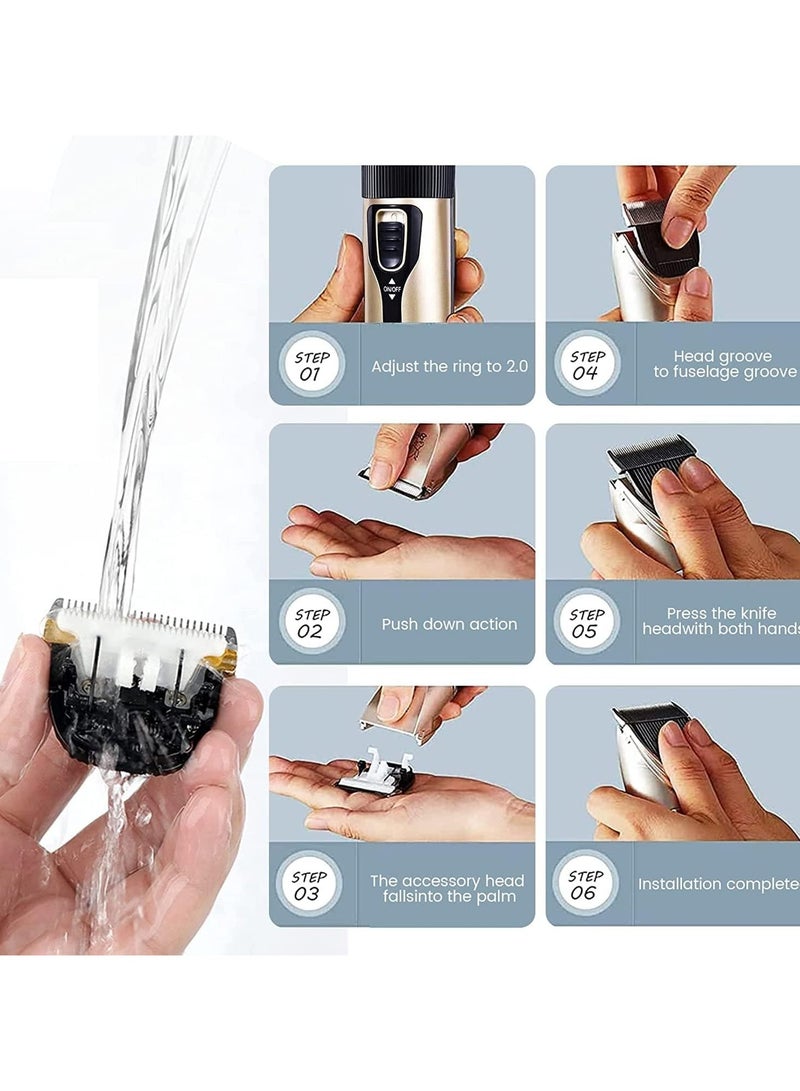 روك بو ماكينة حلاقة للكلاب، ماكينة حلاقة للكلاب، مجموعة أدوات العناية بالكلاب المحمولة، لاسلكية، مجموعة أدوات للعناية بالحيوانات الأليفة منخفضة الضوضاء مع 4 أمشاط وقماش لتصفيف الشعر وإكسسوارات احترافية للكلاب والقطط والحيوانات الأليفة الأخرى - Image 4