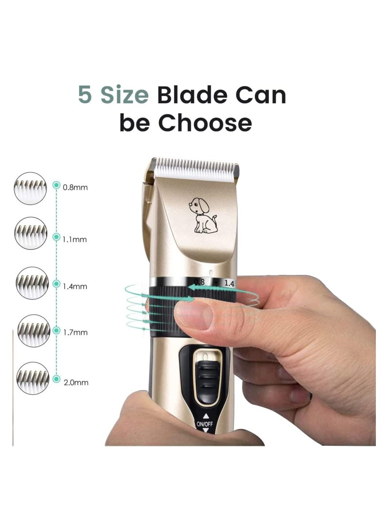 روك بو ماكينة حلاقة للكلاب، ماكينة حلاقة للكلاب، مجموعة أدوات العناية بالكلاب المحمولة، لاسلكية، مجموعة أدوات للعناية بالحيوانات الأليفة منخفضة الضوضاء مع 4 أمشاط وقماش لتصفيف الشعر وإكسسوارات احترافية للكلاب والقطط والحيوانات الأليفة الأخرى - Image 5