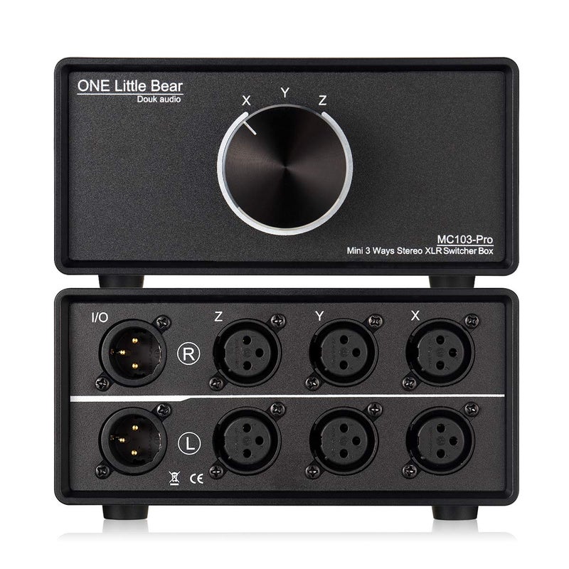 Nobsound 3-IN-1-OUT XLR Audio Switch ; Balanced Audio Converter ; 3-Way Stereo Passive Audio Selector Switcher (MC103 Pro 3-in) - Image 1
