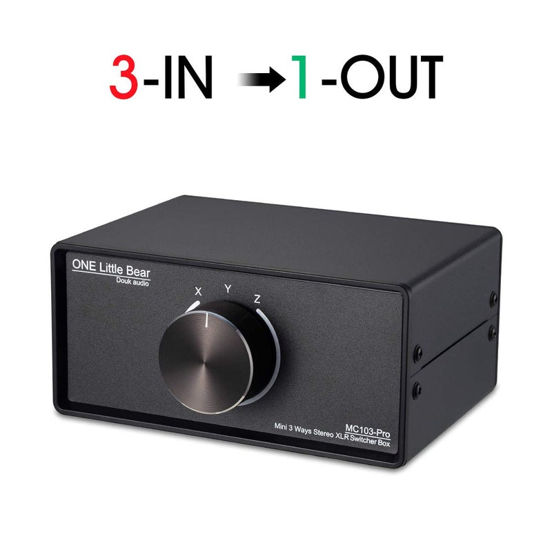 Nobsound 3-IN-1-OUT XLR Audio Switch ; Balanced Audio Converter ; 3-Way Stereo Passive Audio Selector Switcher (MC103 Pro 3-in) - Image 2