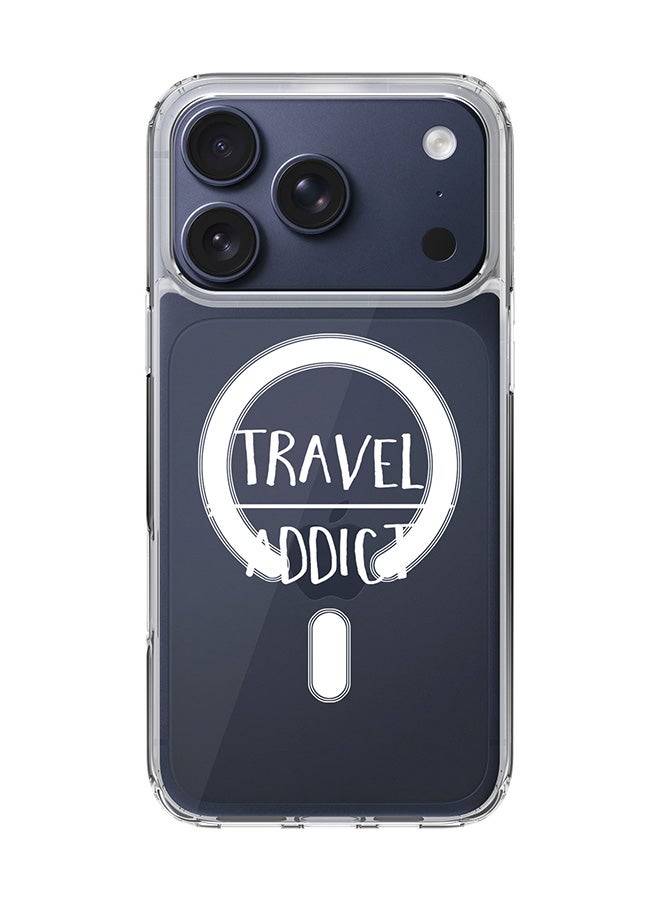 Stylizedd Classic Clear MagSafe Case for iPhone 17 Pro , Hybrid Soft Case Flexible Edges Anti Drop TPU PC Gel Thin Transparent Cover [ Designed for iPhone 17 Pro ] - Travel Addict