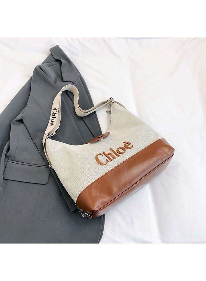 Chloe Chloé Shoulder Bag: Elegant Off - White with Brown Accents - Image 1