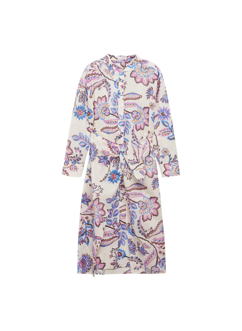 MANGO Floral-Print Dress With Bow