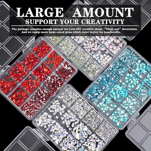 INOG Mix Styles Nail Rhinestones – Flat Back Nail Charms and Crystal Stones for Acrylic Nails – Multi-Shape and Multi-Size Nail Art Decorations for DIY Manicure and Salon Use (Champagne) - Image 2