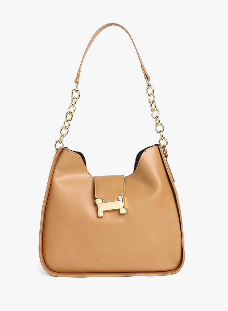 Haute Sauce  Women's The Monogram Shoulder Bag - Camel Brown for Women | Best Price UAE